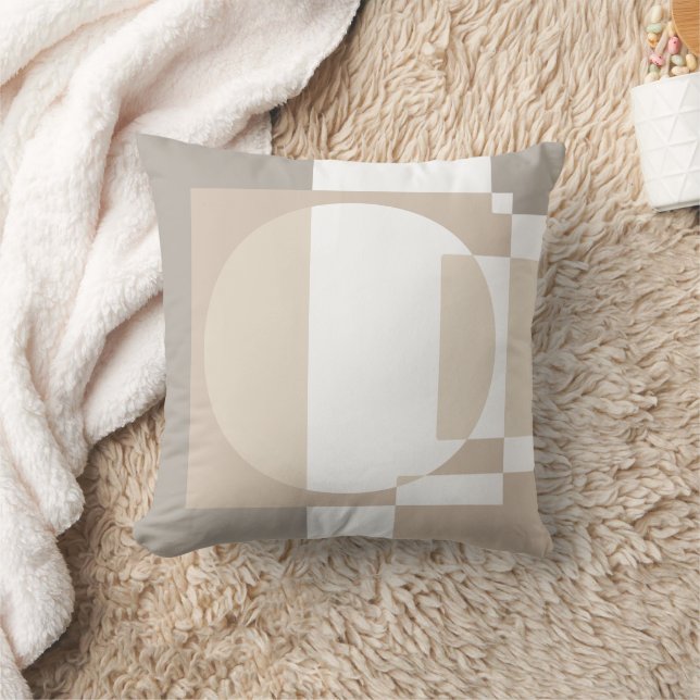 Coussin Blocs géométriques beige – Simple et élégant (Couverture)