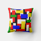 Coussin Blocs rouge, jaune, noir, bleu et vert (Verso)
