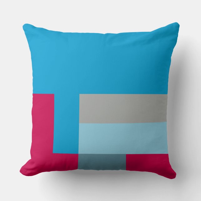 Coussin Blocs rouges et bleus (Recto)