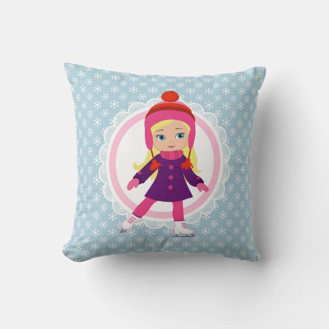 Coussin Blonde Ice Skater (Recto)