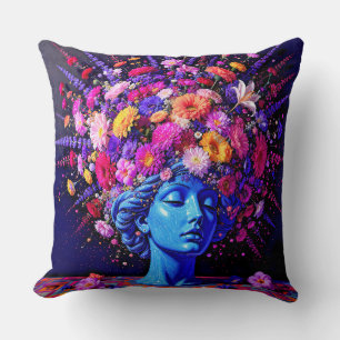 Coussin "Bloom of Eternity" - Un portrait surréaliste colo