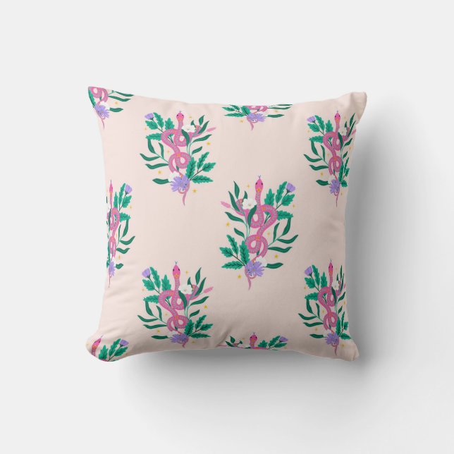 Coussin Blooms de serpent enchantés (Recto)