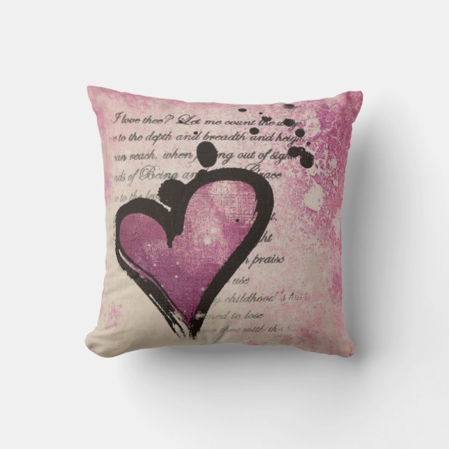 Coussin Bloquez l'amour d'O "comment font le thee d'amour (Recto)