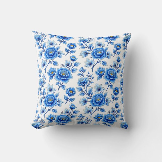 Coussin Blue and White Magic (Recto)