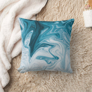 Coussin Blue Beach Waves Abstract