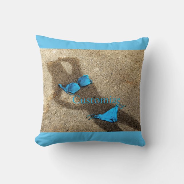 Coussin Blue Bikini Beach Sand Thunder_Cove (Recto)