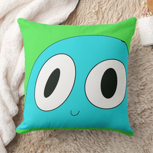 Coussin Blue Blob Blue Arrière - plan Funny Happy (Couverture)