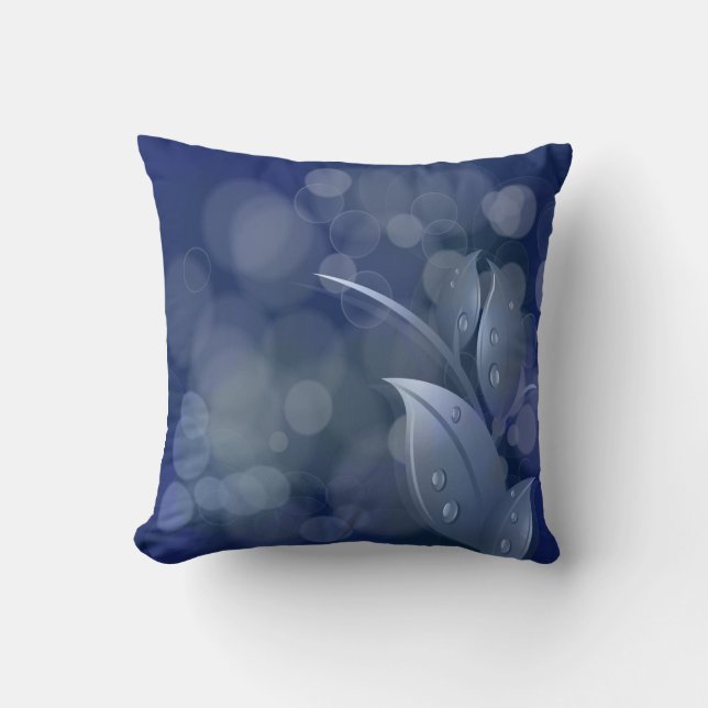 Coussin Blue Bokeh MoJo américain Feuille (Recto)