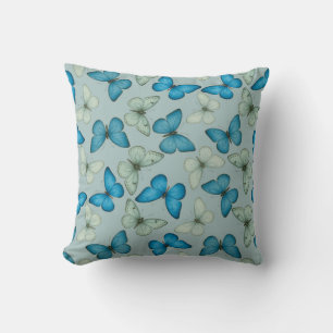 Coussin Blue Butterfly Garden Motif sans couture
