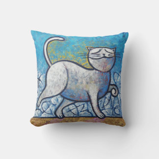 Coussin Blue Cat Picasso at Moonlight Decorative Throw Pil
