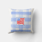 Coussin Blue Check USA Flag WELCOME TO THE WORLD (Verso)