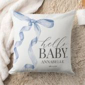 Coussin Blue Coquette Bow Girl Baby shower cadeau (Couverture)