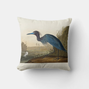 Coussin Blue Crane ou Heron, 1836, The Birds of America