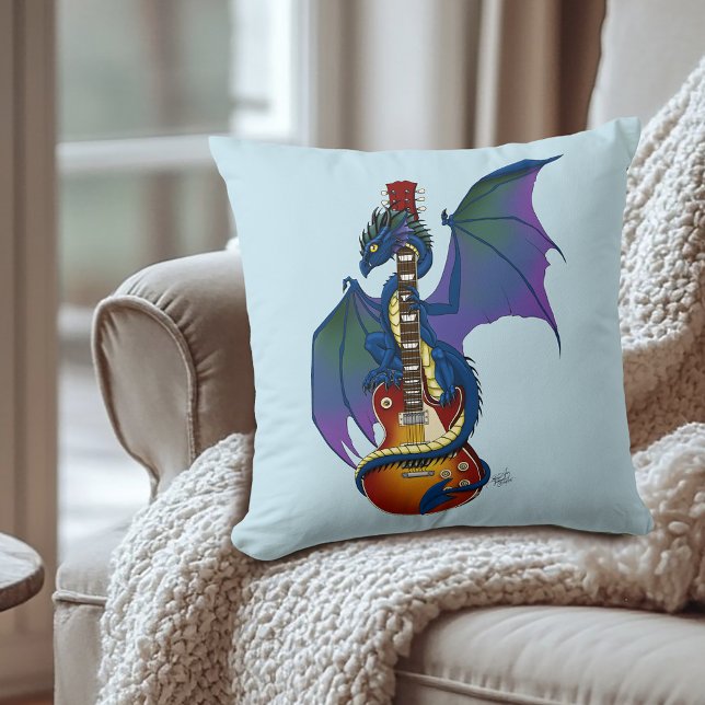 Coussin Blue Dragon Sunburst Guitare Music (Créateur téléchargé)