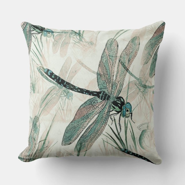 Coussin Blue Dragonfly - Fun Insect Pattern (Recto)