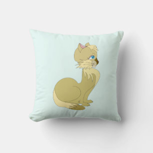 Coussin Blue Eyed Cat Throw Pillow - Custom Colors