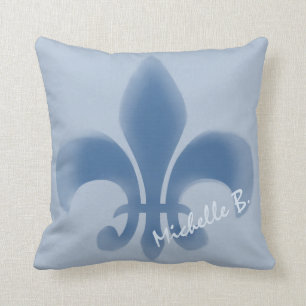 Coussin Blue Fleur de Lis fané personnalisé