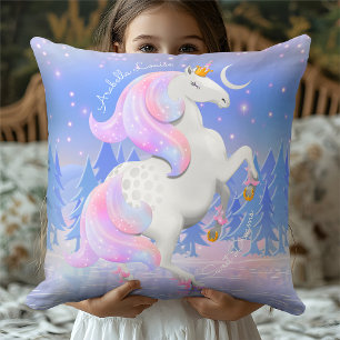 Coussin Blue Frozen Lake Unicorn Imaginaire Hivernal Baby