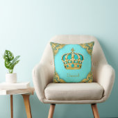 Coussin Blue Gold Prince Crown Nursery Decor Boys (Chaise)