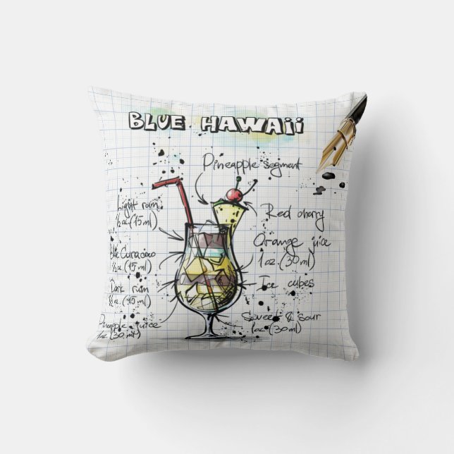 Coussin Blue Hawaii (Recto)