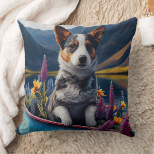 Coussin Blue Heeler sur une pagaie : une aventure Pittores