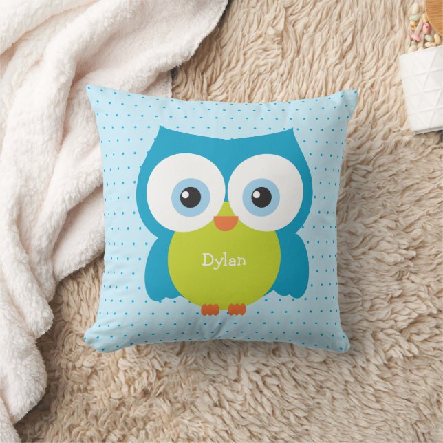 Coussin Blue Hoot Owl Cosy Forest Animal Accent (Couverture)