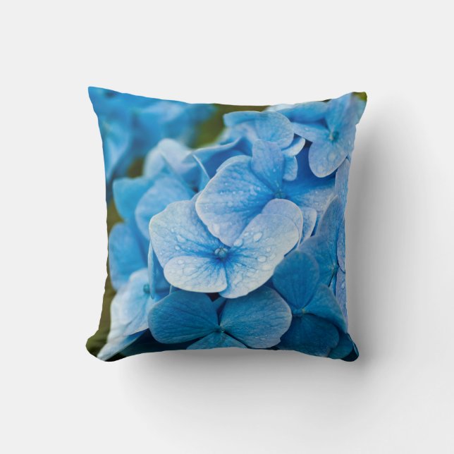 Coussin Blue Hydrangea fleur Cushion (Recto)