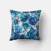 Coussin Blue Indigo Floral Flowers Élégant Shabby Chic (Verso)