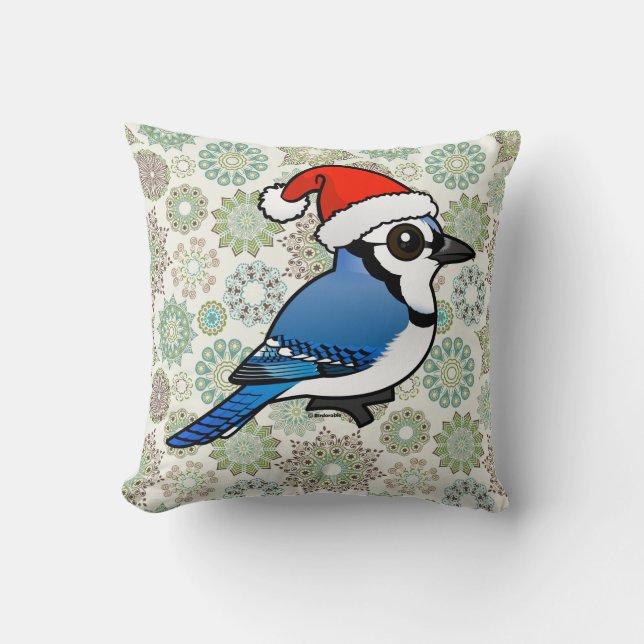 Coussin Blue Jay Père Noël (Recto)