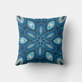 Coussin Blue Kaleidoscope Throw Pillow
