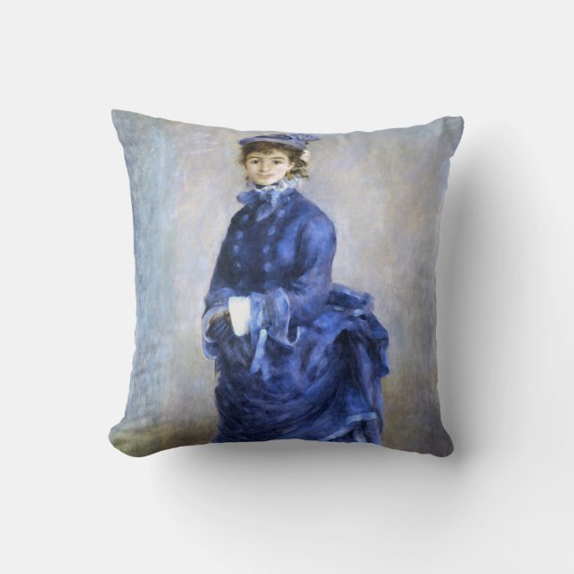 Coussin Blue Lady Parisienne Renoir Impressionniste Peintu (Recto)