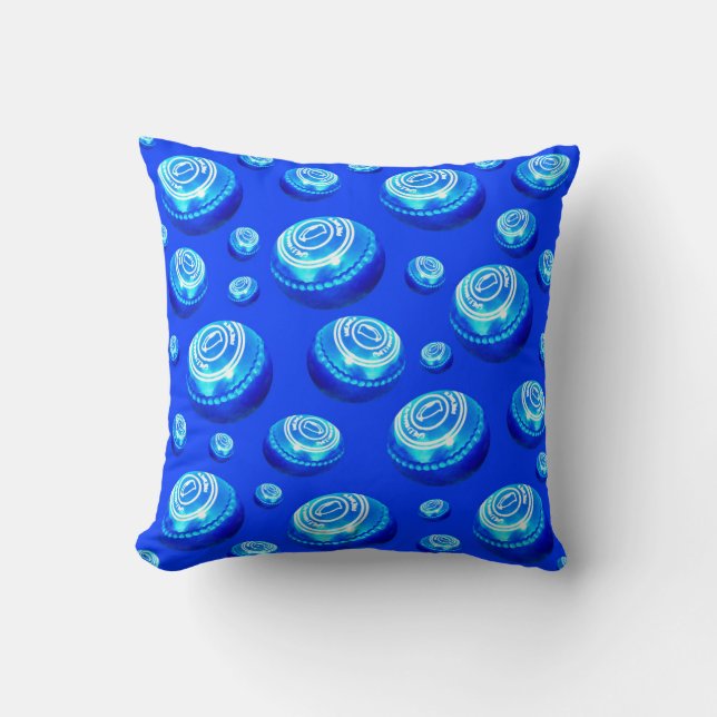 Coussin Blue Lawn Bowls Oil (Recto)
