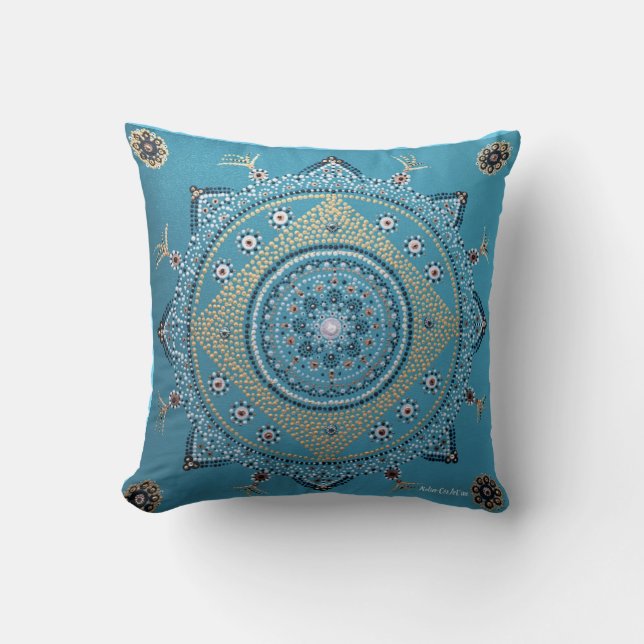 Coussin Blue Mandala (Recto)