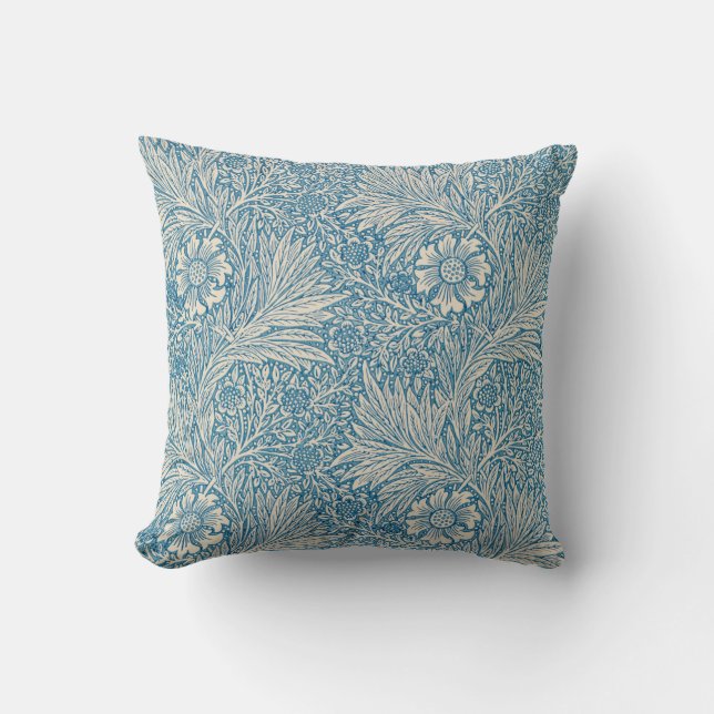 Coussin Blue Marigolds (par William Morris) (Recto)