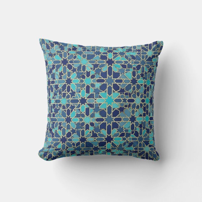 Coussin blue mosaic (Recto)