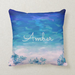 Coussin Blue Ocean Sea Beach Personnalisé