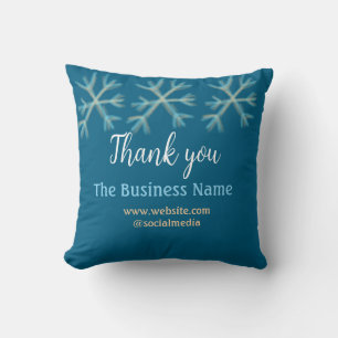Coussin Blue orange snowflakes ajouter nom commercial noël