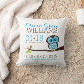 Coussin Blue Owl Baby Faire-part de naissance (Couverture)