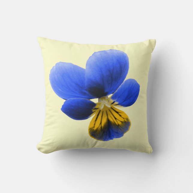 Coussin Blue Pansy (Recto)