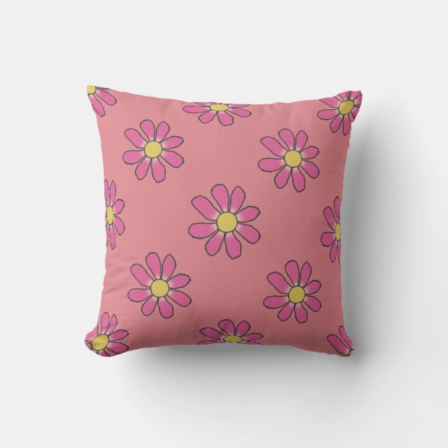 Coussin BLUE/PINK 2 FLORAUX dans 1 (Recto)