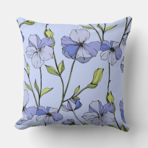 Coussin Blue sky vintage look fleur motif élégant décor