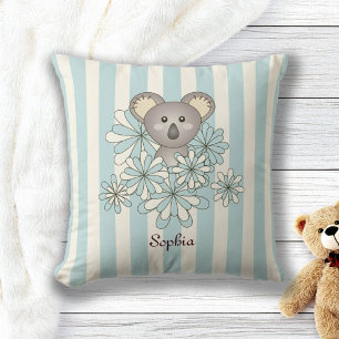 Coussin Blue Stripe Cute Baby Koala Ours Chambre pour enfa