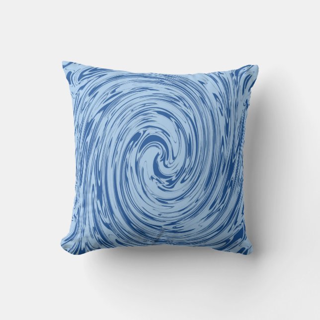 Coussin Blue Swirls Abstrait Motif élégant cadeau nautique (Recto)