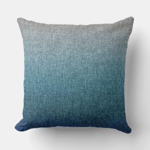 Coussin Blue Turquoise gris Crosshatch Motif Abstrait Ombr