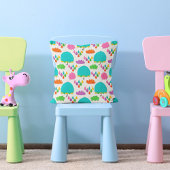 Coussin Blue Umbrellas with Clouds and Raindrops