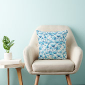 Coussin Blue Watercolor Daisies (Chaise)