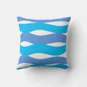 Coussin Blue Waves Pattern Throw Pillow (Verso)