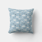 Coussin Blue White Navy Whimsical Watercolor Florals (Recto)