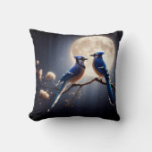 Coussin Bluejay Whisper – Tranquil Forest Songbird Art (Recto)