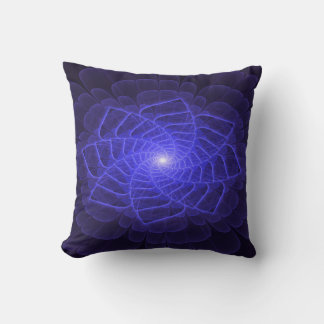 Coussin BlueLotus Fractal Flower Throw Pillow